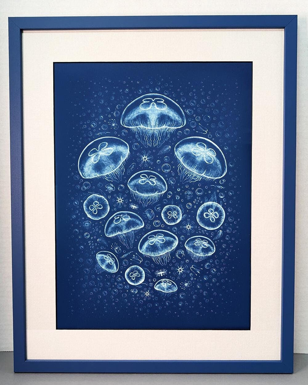 Moon Jellyfish - Handmade Cyanotype Print